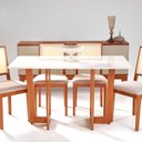 Ver imagem 2 de Conjunto Grécia Mesa Badem 120cm 4 Cadeira Sila Marrom/Mel