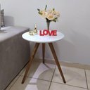 Ver imagem 2 de Mesa Lateral Redonda com Vidro 50x50 Cor Branco Medida 50 Cm Altura
