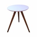 Ver imagem 1 de Mesa Lateral Redonda com Vidro 50x50 Cor Branco Medida 50 Cm Altura