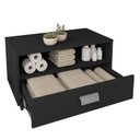 Ver imagem 2 de Gabinete Armário Banheiro com Gaveta e Rodízios Towel Preto