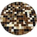 Ver imagem 2 de Tapete Couro Redondo Marrom Castanho Misto 0,80 Diâmetro