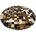 Ver imagem 1 de Tapete Couro Redondo Marrom Castanho Misto 0,80 Diâmetro