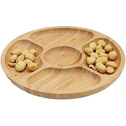 Petisqueira 5 Divisórias Grande Bambu 30x2cm Mimo Style Marrom - 10