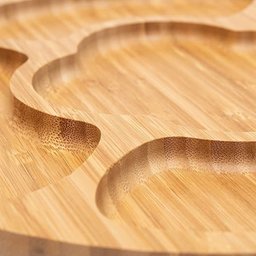 Petisqueira 5 Divisórias Grande Bambu 30x2cm Mimo Style Marrom - 11