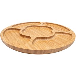 Petisqueira 5 Divisórias Grande Bambu 30x2cm Mimo Style Marrom - 3