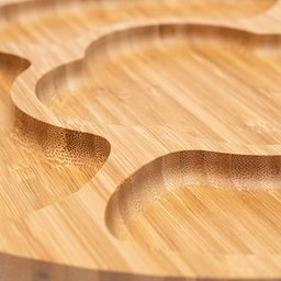 Petisqueira 5 Divisórias Grande Bambu 30x2cm Mimo Style Marrom - 4