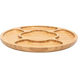 Petisqueira 5 Divisórias Grande Bambu 30x2cm Mimo Style Marrom - 13