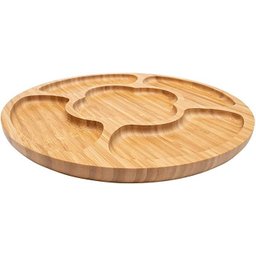 Petisqueira 5 Divisórias Grande Bambu 30x2cm Mimo Style Marrom - 9
