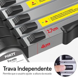 Escada Telescópica Aluminio Fortt 3.8m 13 Degraus Eta01 3.8m - 5