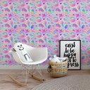 Ver imagem 2 de Papel de Parede Baby Stickers Rosa para Meninas - 3,00x0,5m
