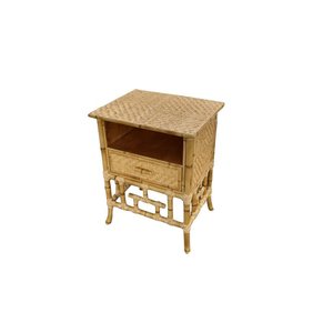 Mesa de Cabeceira de Bambu com Junco Natural Veneza 60cm