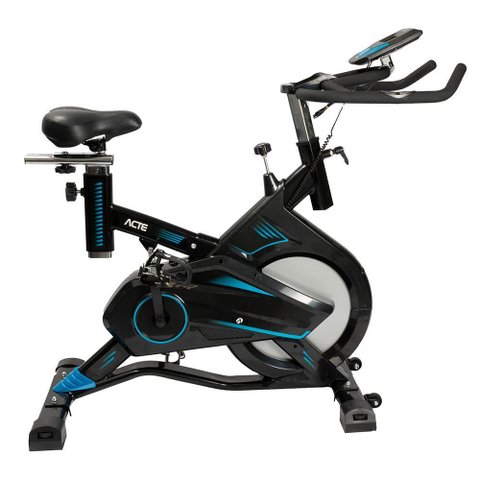 Bicicleta Spinning Pro com Freio Mecânico Suporta até 120kg Acte Sports E17 Azul