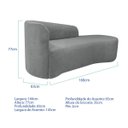 Ver imagem 3 de Kit Divã Recamier Orgânico França 160cm Lado Direito e 2 Poltronas Amore Bouclé