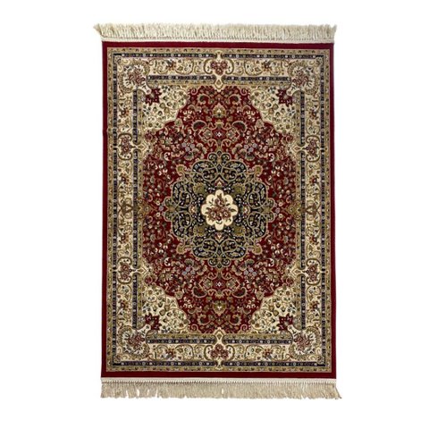 Tapete Persa Vermelho com Bege Ideal para Quarto e Sala 100x150