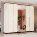 Ver imagem 1 de Guarda Roupa Casal Premium Cantos Arredondados Ripado 6 Portas com Amortecimento 6 Gavetas com Usina