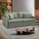 Ver imagem 1 de Sofá Cama Retrátil e Reclinável 3 Lugares Bouclé Verde Windson 200cm Yescasa