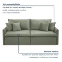 Ver imagem 6 de Sofá Cama Retrátil e Reclinável 3 Lugares Bouclé Verde Windson 200cm Yescasa
