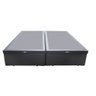 Cama Box Baú Queen Bipartido Sintético Cinza Com Pistão A Gás - 1