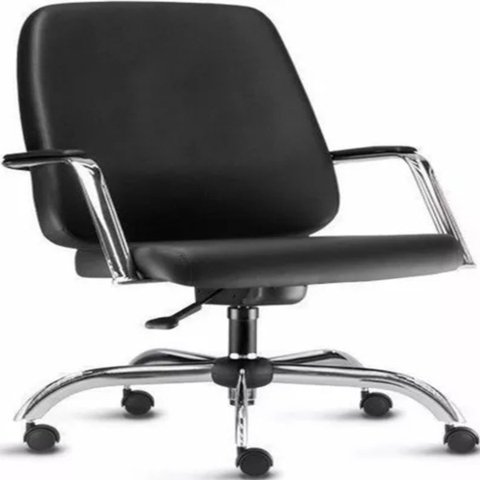 Cadeira para Escritório até 200KG Cromada Preto