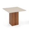 Mesa de Jantar Kim Quadrada 90x90x80cm Tampo Vidro e MDF Sem Cadeiras Freijó-Off White - DJ Móveis                                              - 2