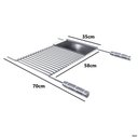 Ver imagem 2 de Grelha Uruguaia Barra Redonda Inox Reta Chapa Auxiliar 80x40