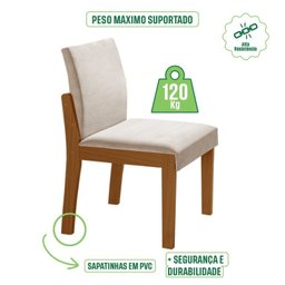 Conjunto Sala de Jantar Mesa Marialice Tampo Vidro/mdf com 4 Cadeiras Mônaco Espresso Móveis - 6