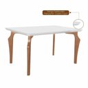 Ver imagem 5 de Conjunto Sala de Jantar Mesa Marialice Tampo Vidro/MDF com 4 Cadeiras Mônaco Cinamomo/Off White