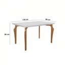 Ver imagem 3 de Conjunto Sala de Jantar Mesa Marialice Tampo Vidro/MDF com 4 Cadeiras Mônaco Cinamomo/Off White
