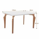 Ver imagem 3 de Conjunto Sala de Jantar Mesa Marialice Tampo Vidro/MDF com 4 Cadeiras Mônaco Espresso Móveis Marrom/Castanho Cinamomo/Creme/Off White
