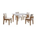 Ver imagem 2 de Conjunto Sala de Jantar Mesa Marialice Tampo Vidro/MDF com 4 Cadeiras Mônaco Cinamomo/Off White