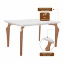 Ver imagem 6 de Conjunto Sala de Jantar Mesa Marialice Tampo Vidro/MDF com 4 Cadeiras Mônaco Espresso Móveis Marrom/Castanho Cinamomo/Creme/Off White
