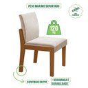 Ver imagem 7 de Conjunto Sala de Jantar Mesa Marialice Tampo Vidro/MDF com 4 Cadeiras Mônaco Cinamomo/Off White