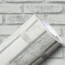 Ver imagem 1 de Vinil Adesivo Tijolinho Realista 3d Branco Autocolante Lavável para Revestimento de Parede