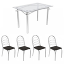 Ver imagem 3 de Kit Conjunto Mesa Quadrada 4 Cadeiras Jantar Cozinha Preto - Kappesberg