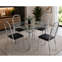 Ver imagem 2 de Kit Conjunto Mesa Quadrada 4 Cadeiras Jantar Cozinha Preto - Kappesberg