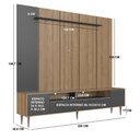 Ver imagem 4 de Rack com Painel para TV até 75 Polegadas LED 2 Portas e 2 Gavetas Multimóveis Crart-RCP001 - Mel/