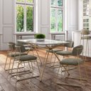 Ver imagem 3 de Cadeira Sala de Jantar Encosto e Assentos Estofados Linho Jaraguá