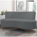 Ver imagem 1 de Sofá Chaise Living 2 Lugares 160cm para Sala Istambul K01 Bouclê Cinza - Lyam Decor