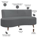 Ver imagem 3 de Sofá Chaise Living 2 Lugares 160cm para Sala Istambul K01 Bouclê Cinza - Lyam Decor