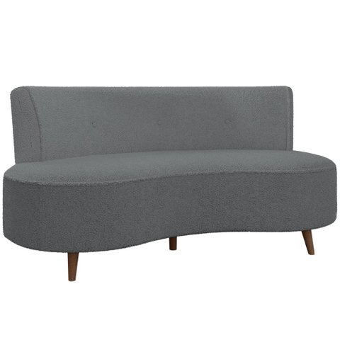 Sofá Chaise Living 2 Lugares 160cm para Sala Istambul K01 Bouclê Cinza - Lyam Decor