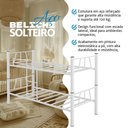 Ver imagem 3 de Cama Beliche Metálica Solteiro com Escada em Aço Reforçado com Colchões D20 Inclusos - Branca