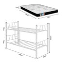 Ver imagem 4 de Cama Beliche Metálica Solteiro com Escada em Aço Reforçado com Colchões D20 Inclusos - Branca