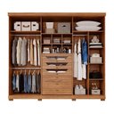 Ver imagem 3 de Guarda-Roupa Casal 267cm 6 Portas com Espelho e Pés 100% MDF Linhares Espresso Móveis Off White/Cinamomo