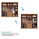 Ver imagem 5 de Guarda-Roupa Casal 267cm 6 Portas com Espelho e Pés 100% MDF Linhares Espresso Móveis Off White/Cinamomo