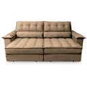 Ver imagem 3 de Sofá Retrátil e Reclinável 3 Lugares 270 Cm Ferrara Marrom Platinum Tabaco