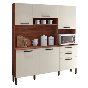 Armário de Cozinha Compacta Ferrara - Mdf/mdp 6 Portas 2 Gavetas Espaço para Forno/micro - Kits para