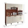 Armário de Cozinha Compacta Ferrara - Mdf/mdp 6 Portas 2 Gavetas Espaço para Forno/micro - Kits para - 4