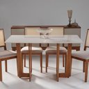 Ver imagem 2 de Conjunto Grécia Mesa Badem 136cm Cadeira Sila Marrom/Imbuia