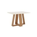Ver imagem 3 de Sala de Jantar Hebe Mesa 120 cm Canto Reto com Vidro 4 Cadeiras Espresso Móveis Off White/Nature/Marrom Amêndoa