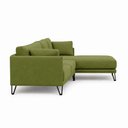 Ver imagem 6 de Sofá Sala de Estar Atena Chaise Direito Pés de Ferro 224cm 4 Lugares Bouclê Verde Claro M1 - Monari 